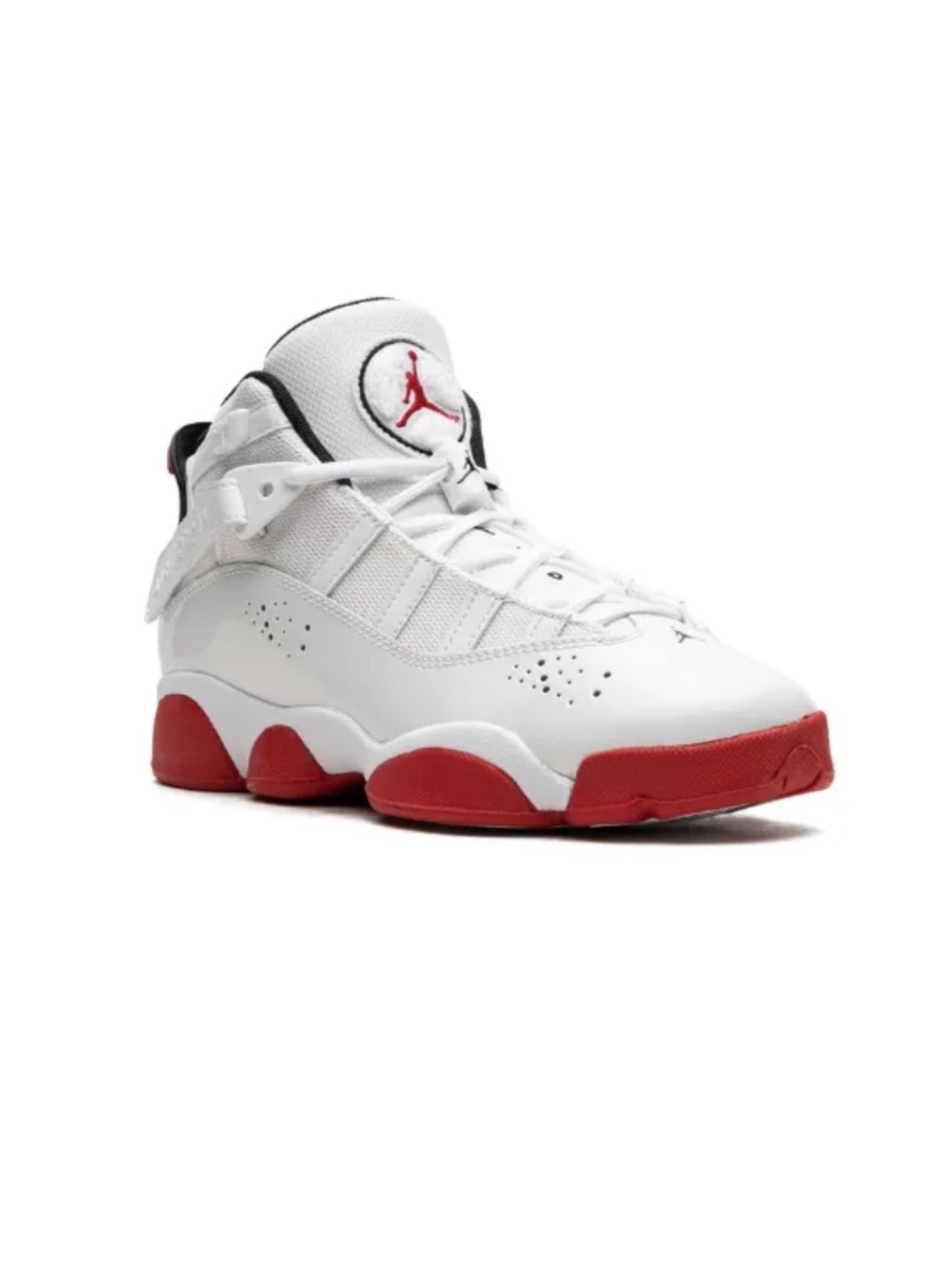 Jordan Kids White and Red 6 Rings Sneakers